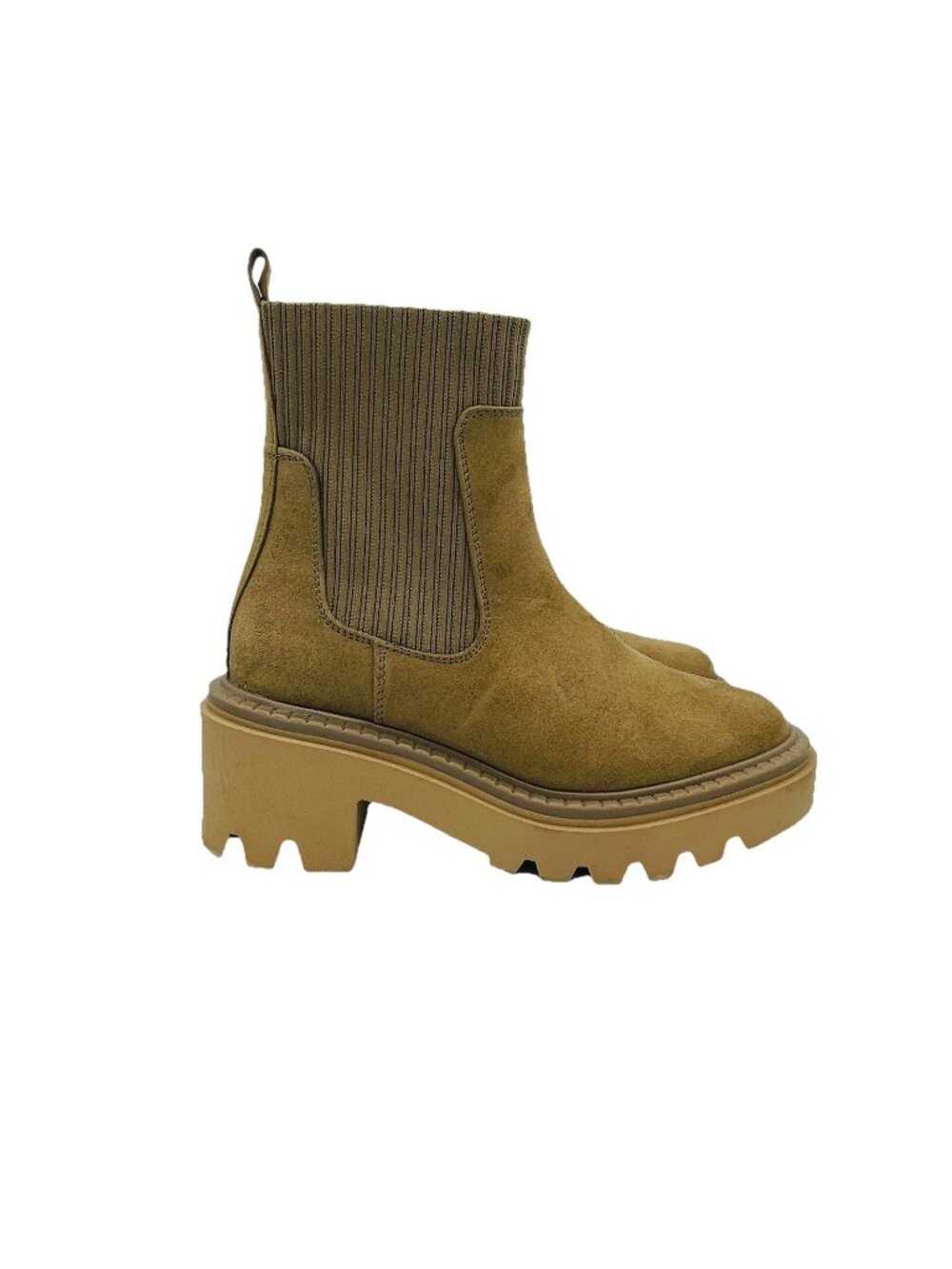 Universal Thread Shoes Womens Size 6 Brown Boots Slip On Zip Chunky Heels